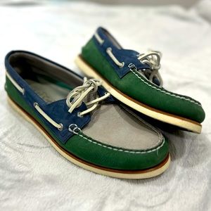 Sperry Top-Sider Gold Cup Men’s Tri-Tone Boat Shoe Awesome Colorway Sz 11.5 EUC